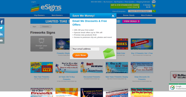 Work page of #10 Leading Printing Business: eSigns.com 
