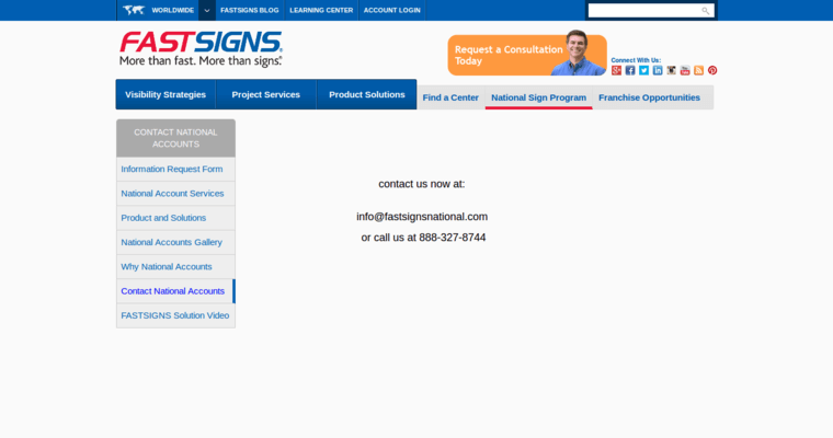 Contact page of #3 Top Banner Print Firm: FASTSIGNS International, Inc.