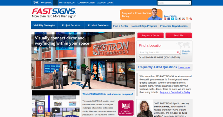Home page of #3 Top Banner Print Firm: FASTSIGNS International, Inc.